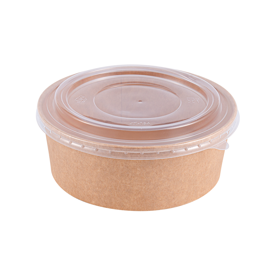 Ciotola rotonda in carta Kraft resistente al grasso da 500 ml con diametro di apertura di 150 mm