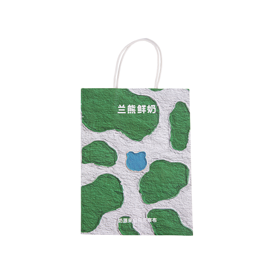 Grande borsa con piega interna con apertura a forma di U e sacchetto di carta Kraft a corda rotonda